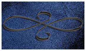 DNSEMP-C-601-BK-SH-BL Black Scroll Shimmer Blue